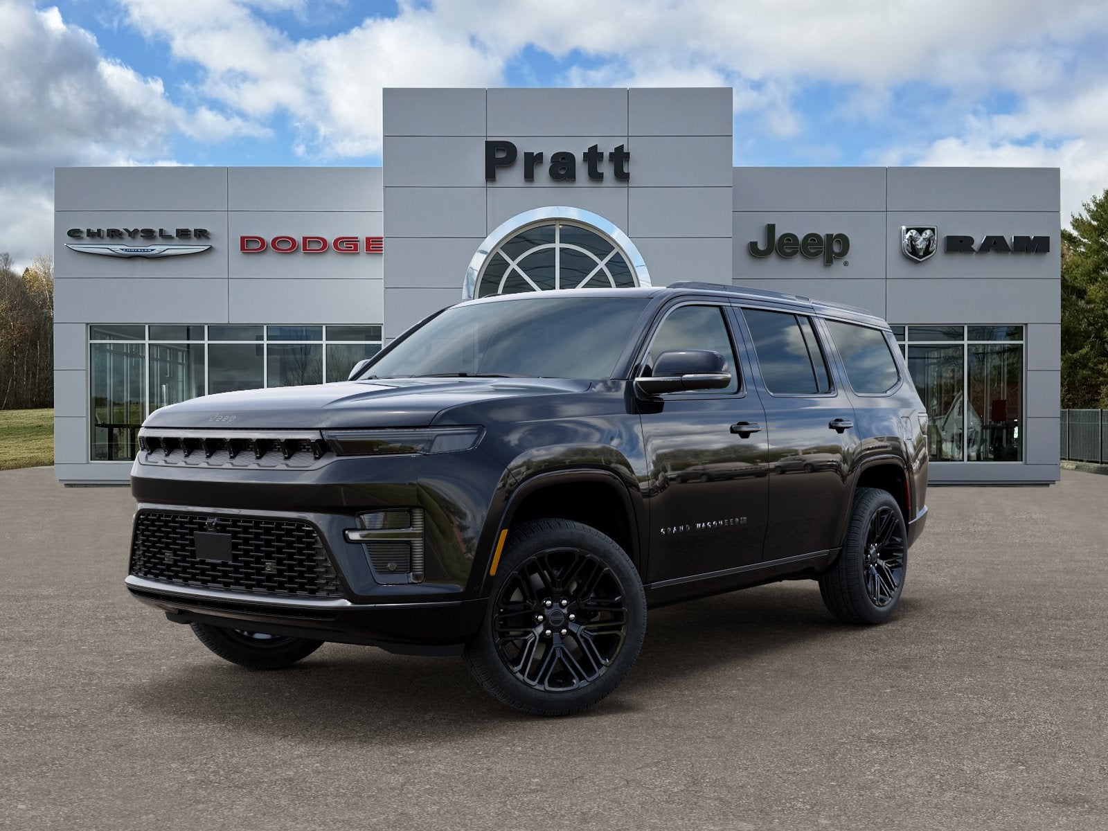 2026 Jeep Grand Wagoneer GRAND WAGONEER LIMITED RESERVE 4X4 in High Gloss Black Exterior Paint — front three-quarter view