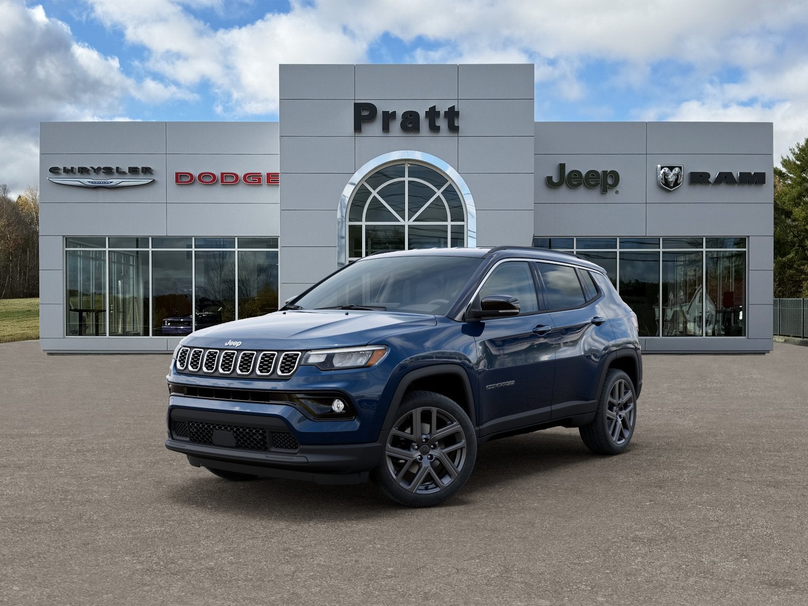 2026 Jeep Compass COMPASS LIMITED ALTITUDE 4X4 in Fathom Blue Pearl-Coat Exterior Paint — front three-quarter view
