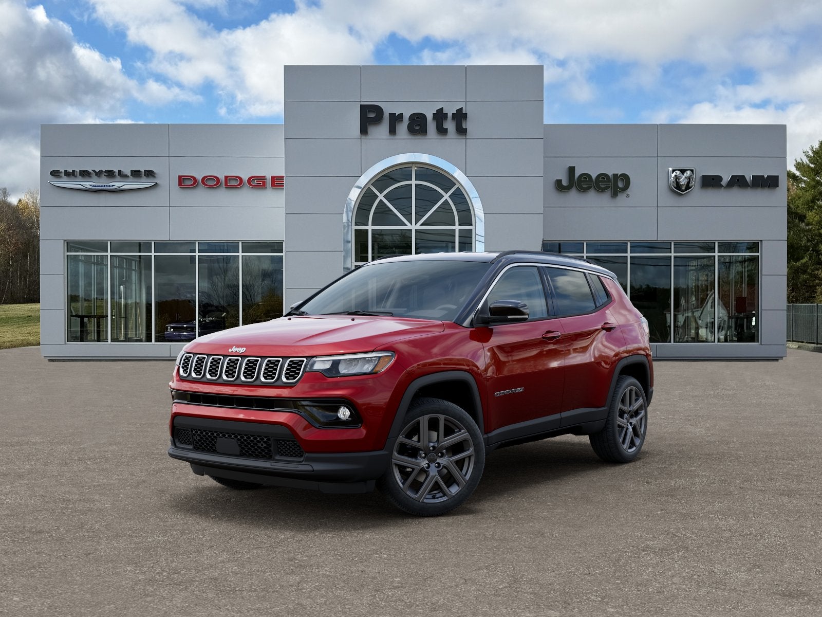 2026 Jeep Compass COMPASS LIMITED ALTITUDE 4X4 in Red Hot Pearl-Coat Exterior Paint — front three-quarter view