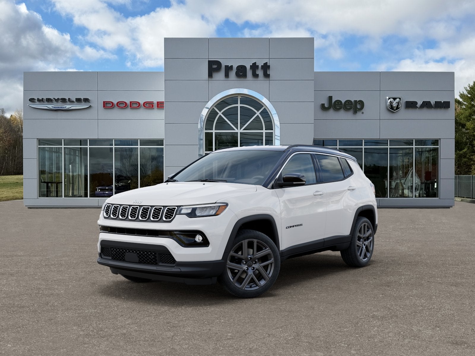 2026 Jeep Compass COMPASS LIMITED ALTITUDE 4X4 in Bright White Clear-Coat Exterior Paint — front three-quarter view