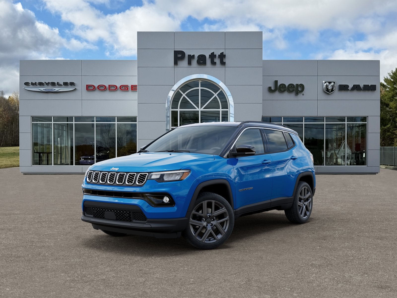 2026 Jeep Compass COMPASS LIMITED ALTITUDE 4X4 in Hydro Blue Pearl-Coat Exterior Paint — front three-quarter view