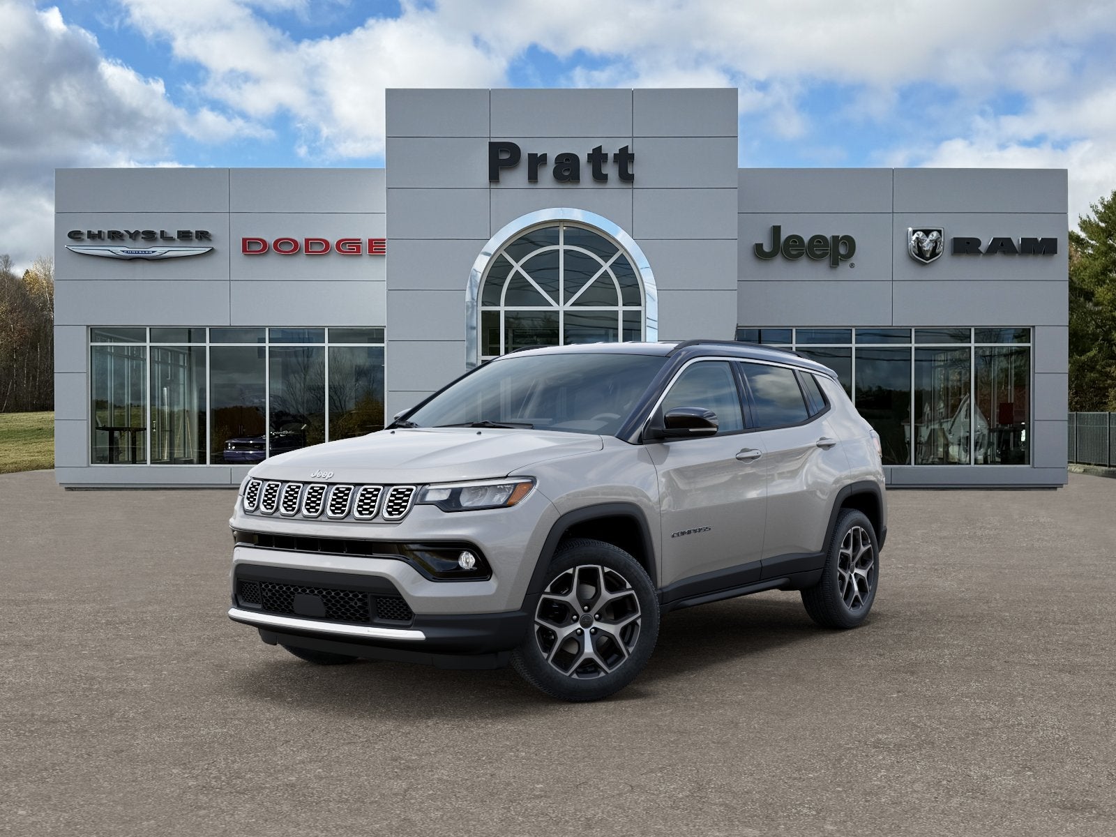 2026 Jeep Compass COMPASS LIMITED 4X4 in Silver Zynith Metallic Clear-Coat Exterior Paint — front three-quarter view