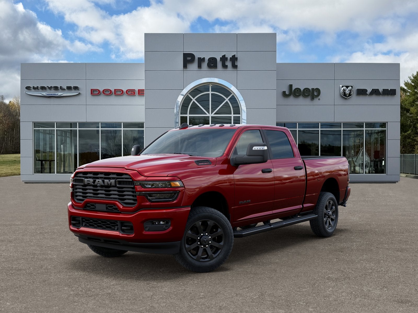 2026 RAM Ram 2500 RAM 2500 BIG HORN CREW CAB 4X4 6'4' BOX in Molten Red Pearl-Coat Exterior Paint — front three-quarter view
