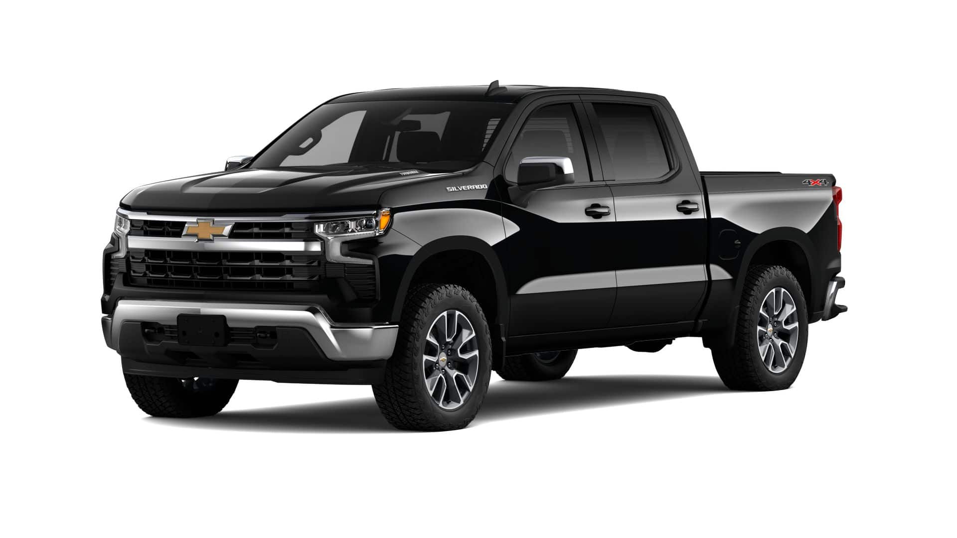 2026 Chevrolet Silverado 1500 LT (2FL) in Black — front three-quarter view