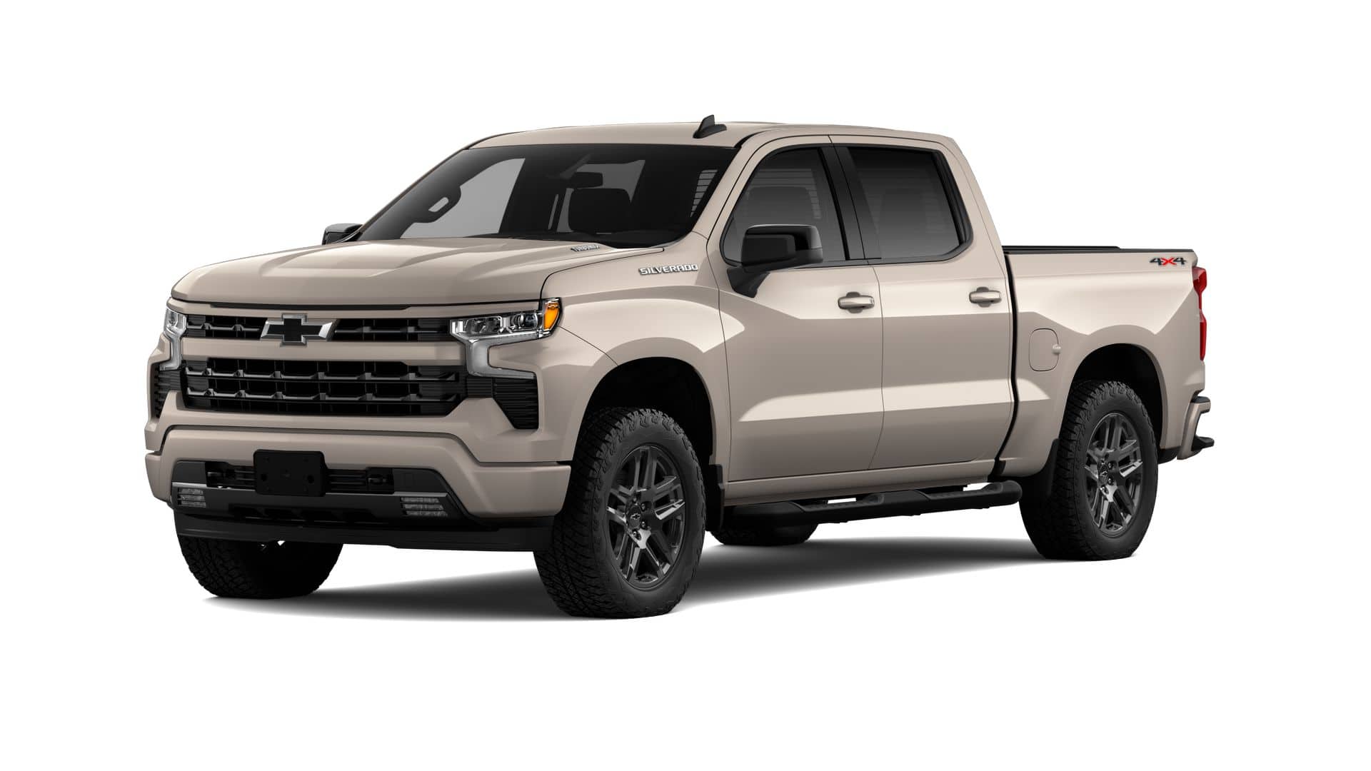 2026 Chevrolet Silverado 1500 RST in White Sands — front three-quarter view