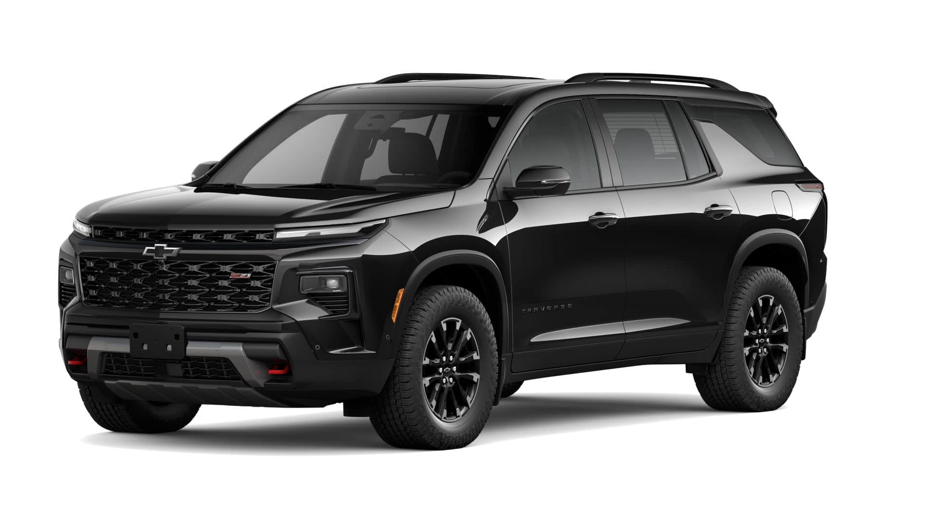 2026 Chevrolet Traverse Z71 in Mosaic Black Metallic — front three-quarter view