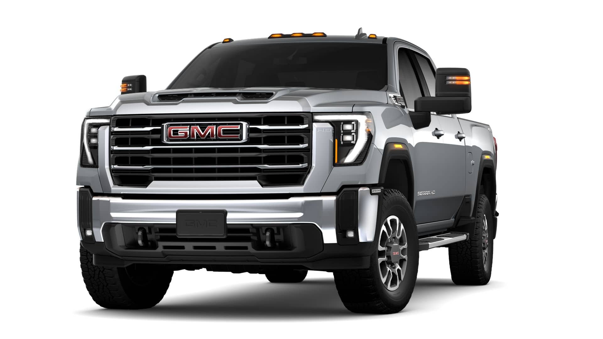 2026 GMC Sierra 2500 HD SLE in Sterling Metallic — front three-quarter view