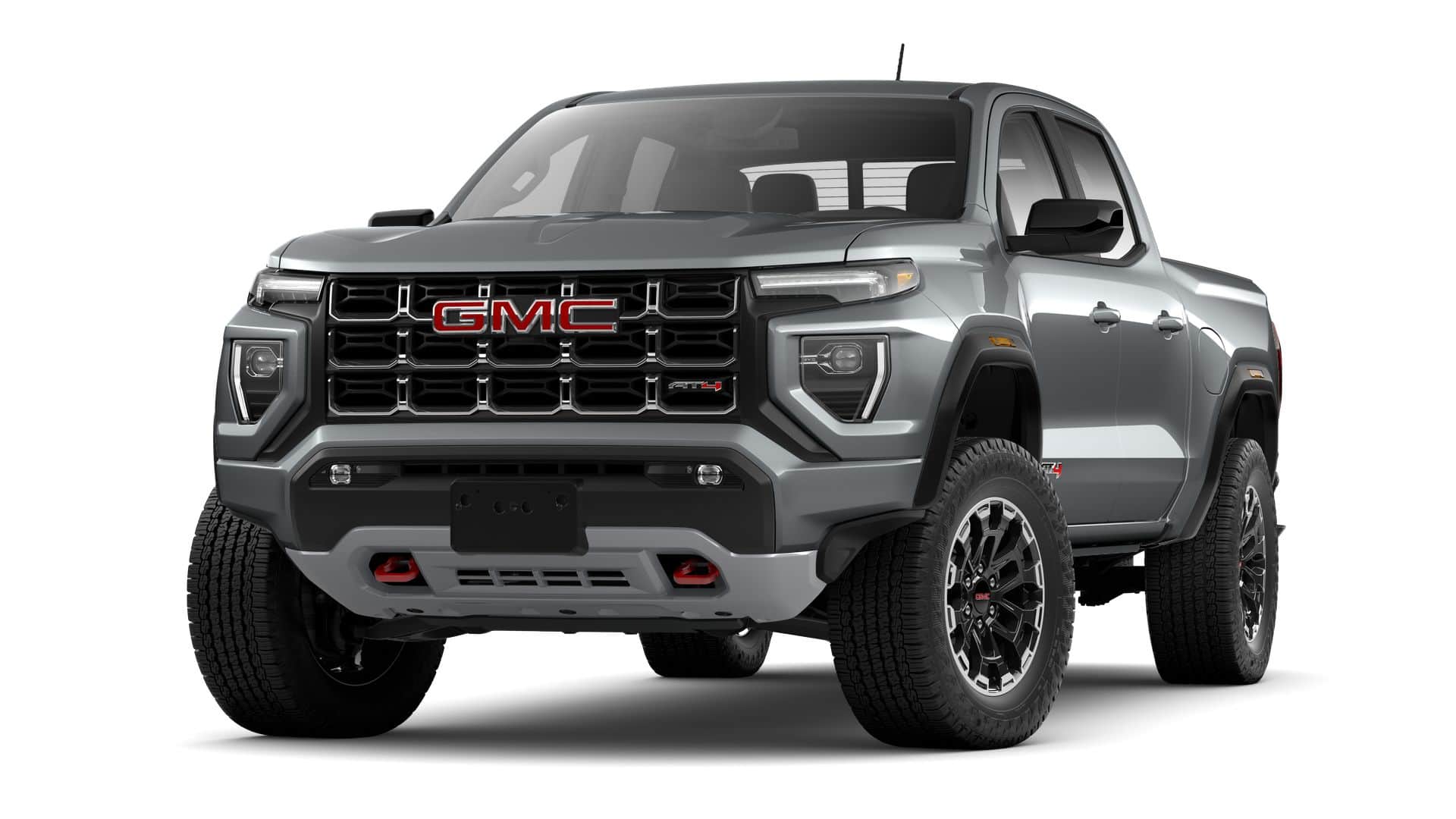2026 GMC Canyon AT4 in Sterling Metallic — front three-quarter view